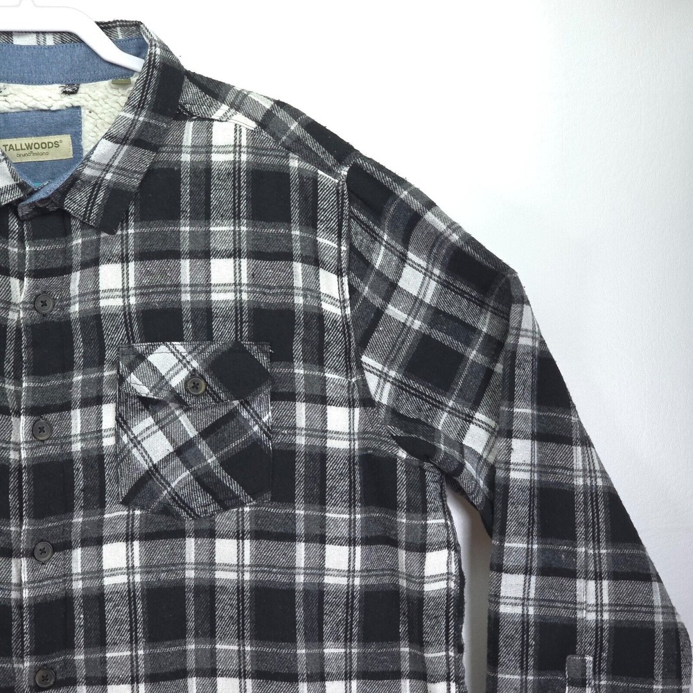 Tallwoods Flannel Shacket Mens XL Tartan Plaid Sherpa Lined Heavyweight Barn - Picture 10 of 16